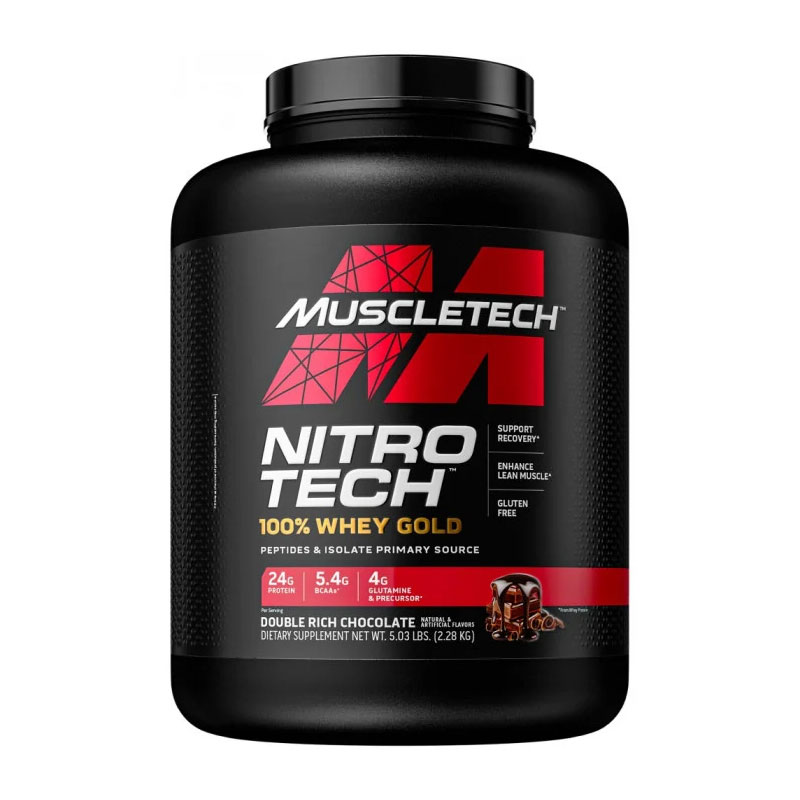 Nitrotech 100% Whey Gold 5 lbs Muscletech Double Rich Chocolate