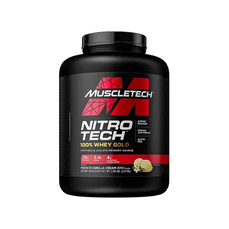 Nitrotech 100% Whey Gold 5 lbs Muscletech French Vainilla Cream